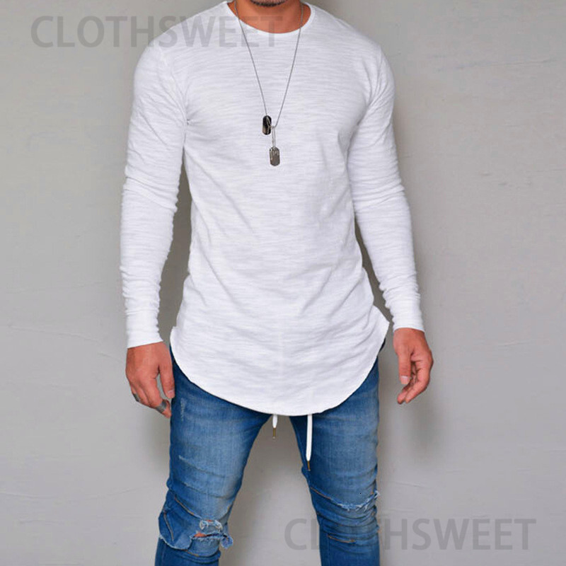 Autumn 2017 round neck slim fit solid long sleeve T-shirt price