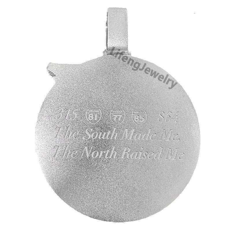Dazzling Sterling Sier Hip-Hop Rock Pendant with Vvs Moissanite Perfect for Music Parties 3 Inches