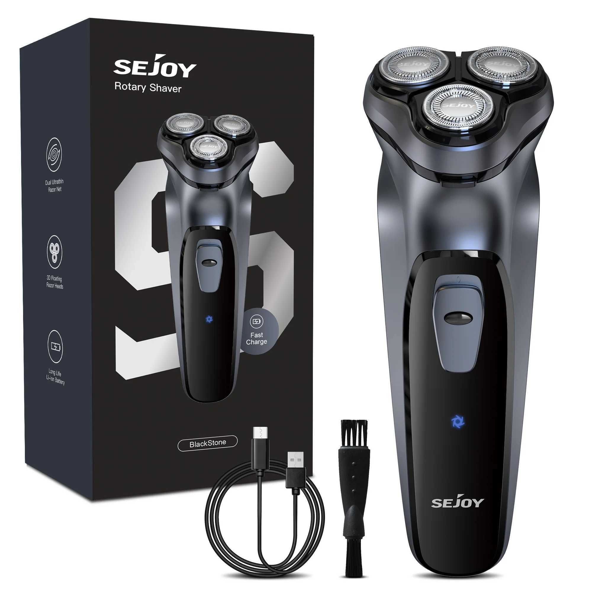 Sejoy 2 in 1 Electric Rotary Shavers 5W RaZOr Rechargeable Hair Trimmer Type-C 3D Floating Washable Shaving Beard MaChine L251124