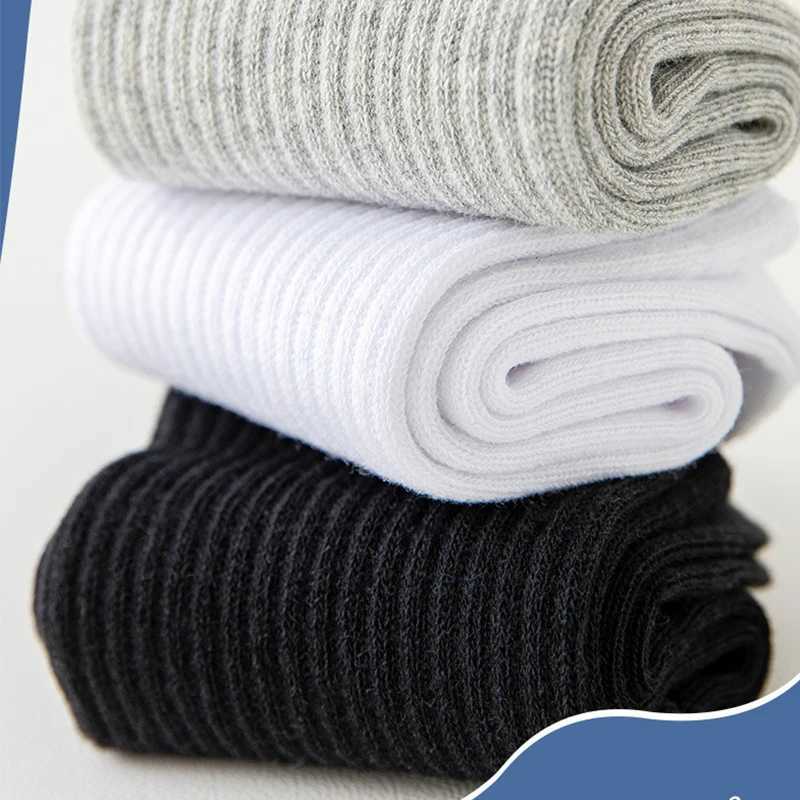 5 Pairs Four Season Kid Sock Teenager Student Cotton Breathable Comfortable Sock Boys Girl Baby White Black Sport Mid Tube Socks G251124