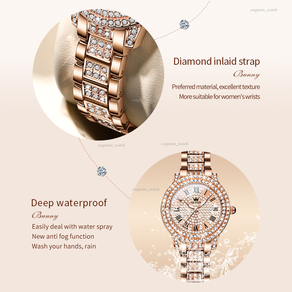OLEVS Outdoor Watch One-piece Dropshipping Watches Men Designer Diamond-encrusted Roman Fashionable Quartz Women's Watch Watch Free Delivery Whol