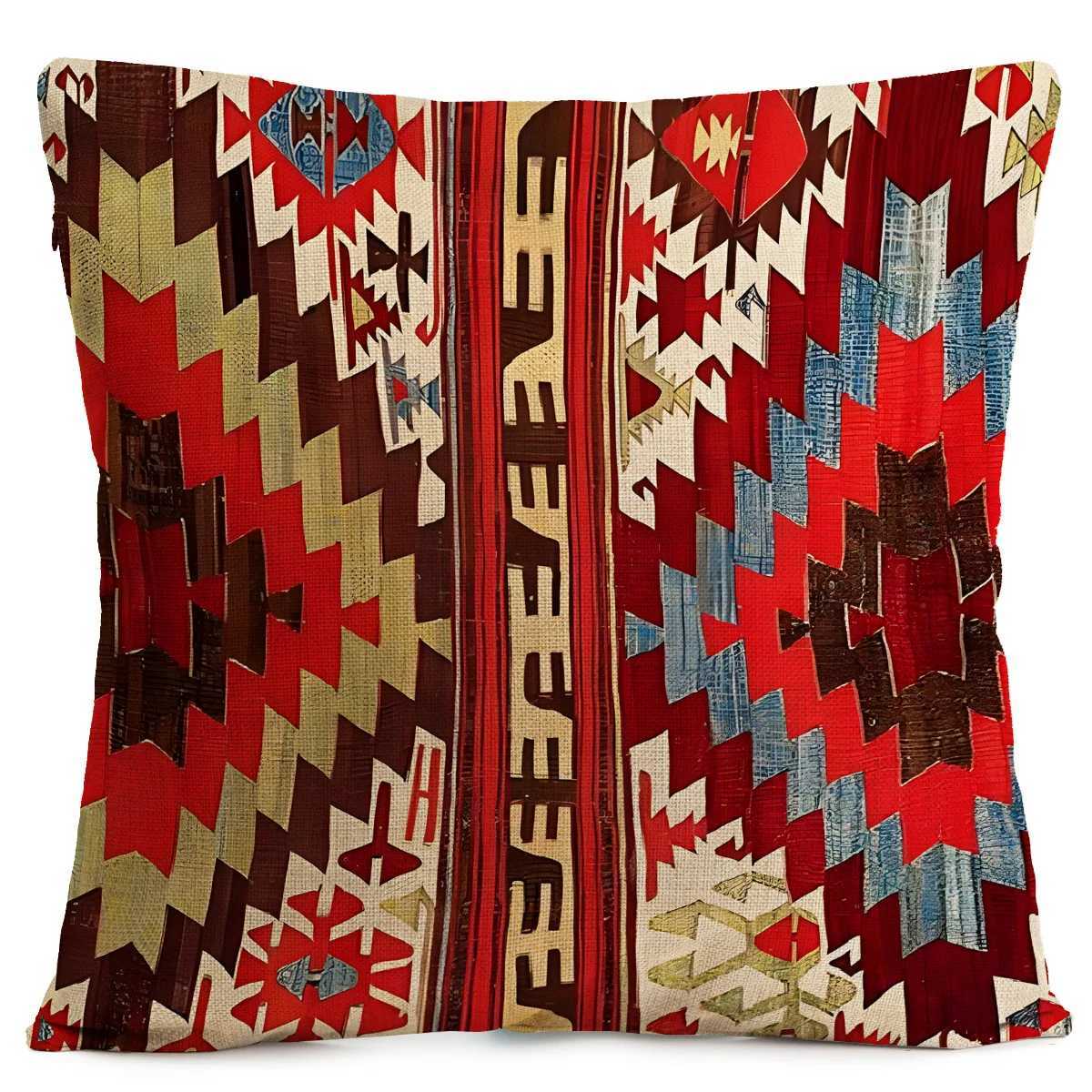 Retro Persian geometric patterns throw pillow cover with short plush print for living room sofa decoration cushion cover G251124