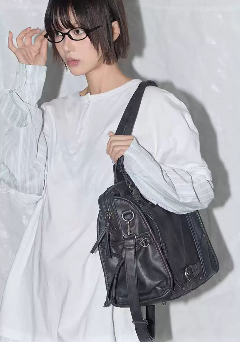 2025 new niche retro versatile large-capacity buckle commuter shoulder bags and crossbody bags