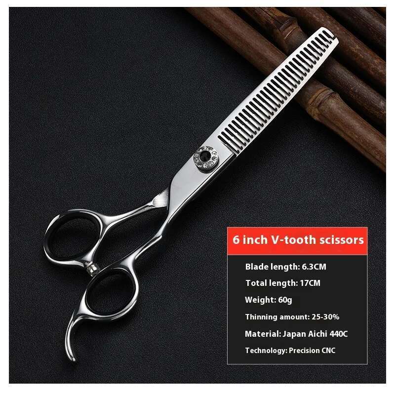 6.0-Inch Japan440C Salon Hair Stylist Professional Hairdressing Straight Snips Thinning hair Scissors