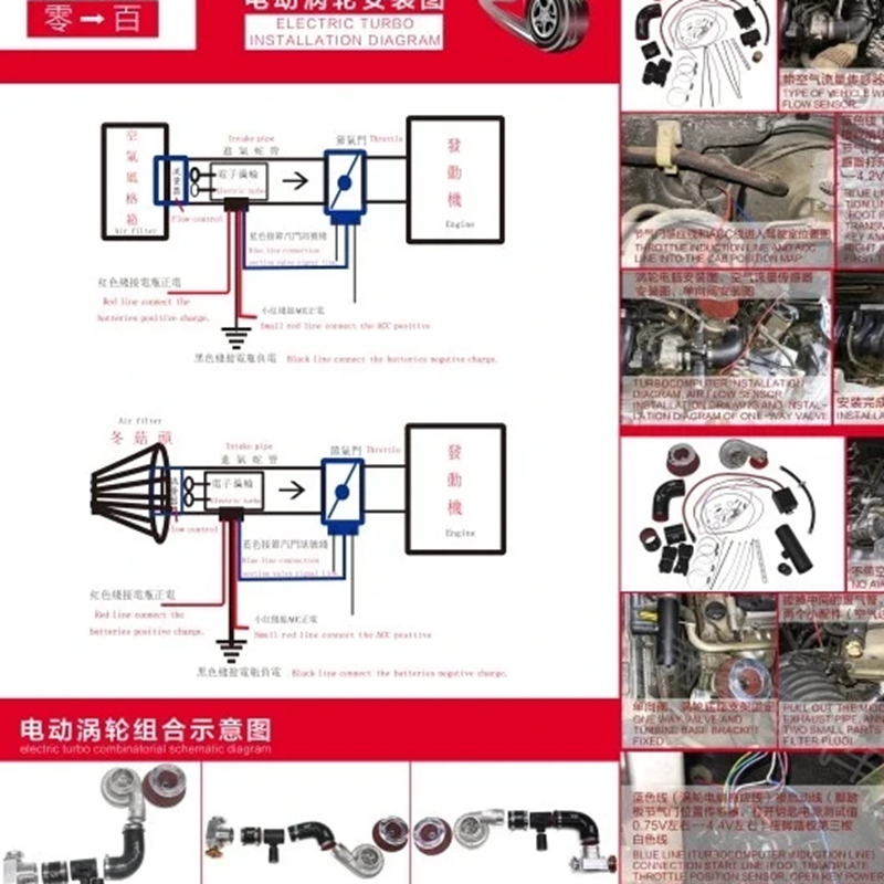 Electric Turbo Supercharger Kit Thrust Motorcycle Electric Turbocharger Air Filter Intake for all car improve speed