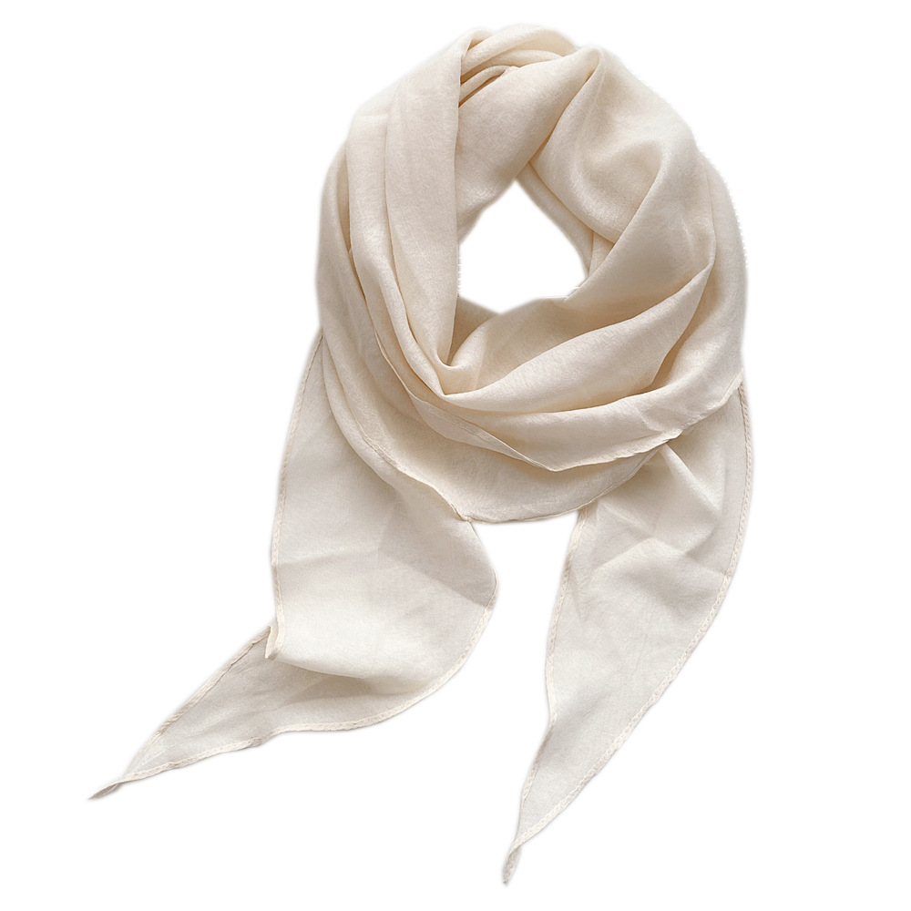 K503 Cotton and linen solid color large diamond scarf silk scarf women spring autumn summer fashion neck protection literary decorative scarf