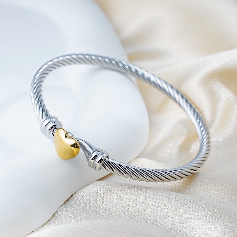 Gold Twist Bracelet European and American Style Adjustable Titanium Steel Bracelet designer bracelet women luxury jewelry gold mens bracelet silver br - view 8