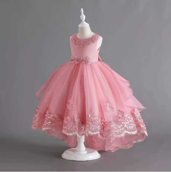 Girl's Dresses Children's wedding dress, trailing wedding dress, princess dress, female flower girl, piano performance dress Q250424
