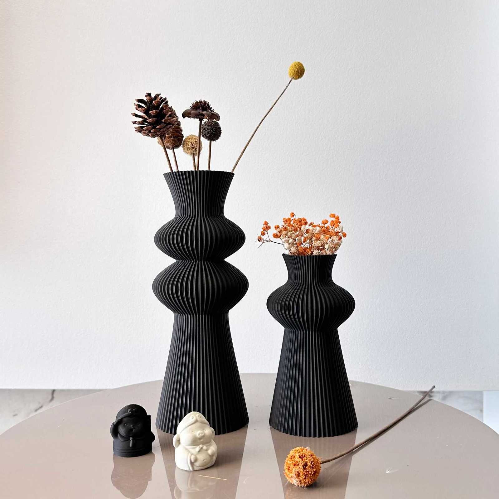 2PieceS eto fM ultiColoredCo rrugatedAr tVa sesDr iedFl owerAr rangementVa sesSu itablefo rHo meLi vingRo omDe corationEn trywayVa seDe C251124