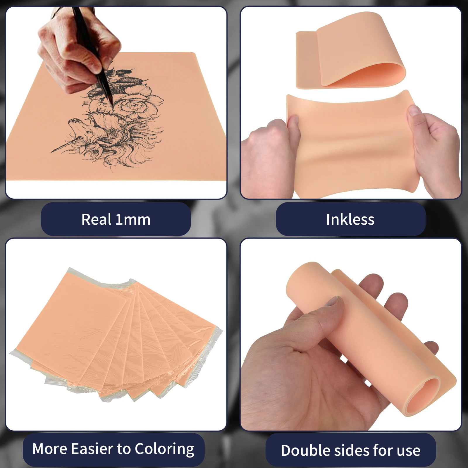 1/5/10/15pcs 2MM Thick Tattoo Practice Skin Blank Double Sides Big Size Tattoo Practice Fake Skin for Permanent Makeup 250422