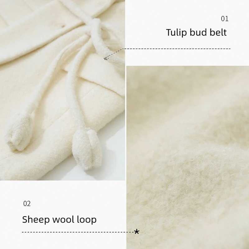 Amii Double-sided Wool Coat Woman Loose Solid Warm 2025 Winter Coat Female New Versatile Single Breasted With Belt Top 12554032 J251124