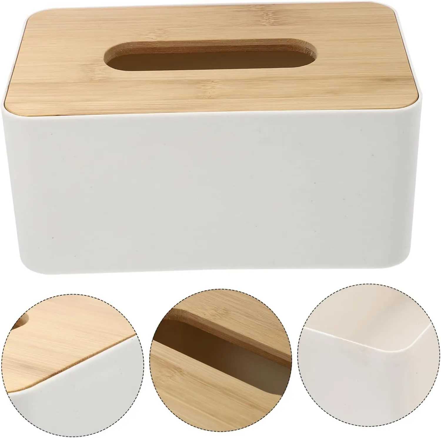 Tissue Box Napkin Holder Box Carton Container Bamboo Coer Solid Wood Hotel Storage Box Home Table DecorationM251124