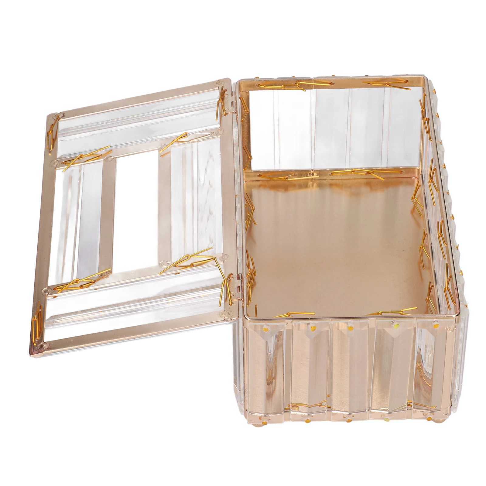Tissues Box High Borosilicate Glass European Style Tissue Holder Multi Purpose Cosmetic Storage Box for Living Room BedroomM251124
