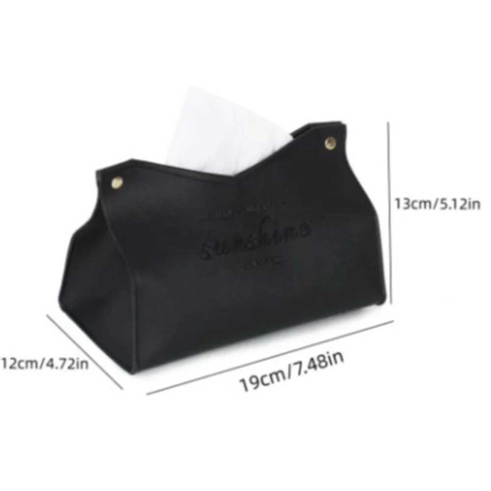 Solid Color Tissue Box Multi-purpose Foldable Napkin Holder PU Leather Storage Case Tissue Paper Storage BagM251124