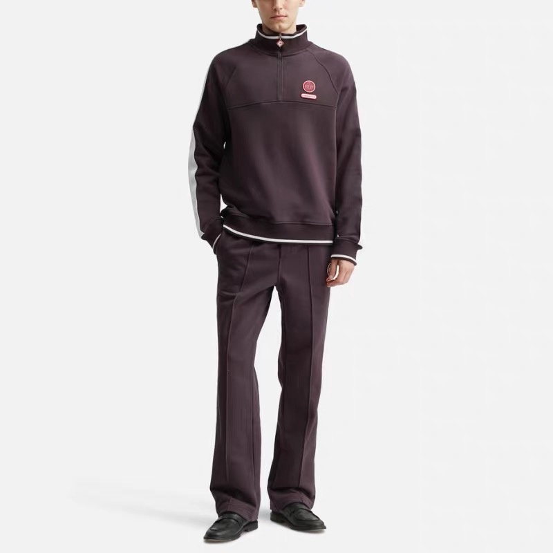 25aw Casabalnc High-Quality Trendy New Designer Webbing Striped Cotton Half-Zip Hoodie Sweatshirt High Collar Casual Long-Sleeve Cardigan Jackts Set for Men & Women tn