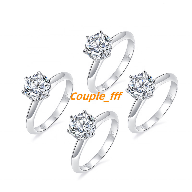 0.5ct 1ct 2ct 3ct D VVS1 Moissanite Jewelry 925 Sterling Silver Engagement Cheap Ladies Rings