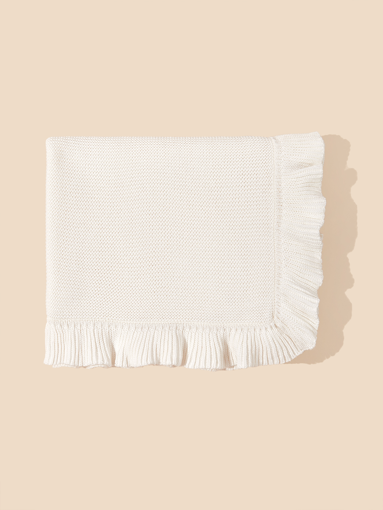 Comfortable Infant Knitted Quilted Throw Blankets Featuring Lace Trim