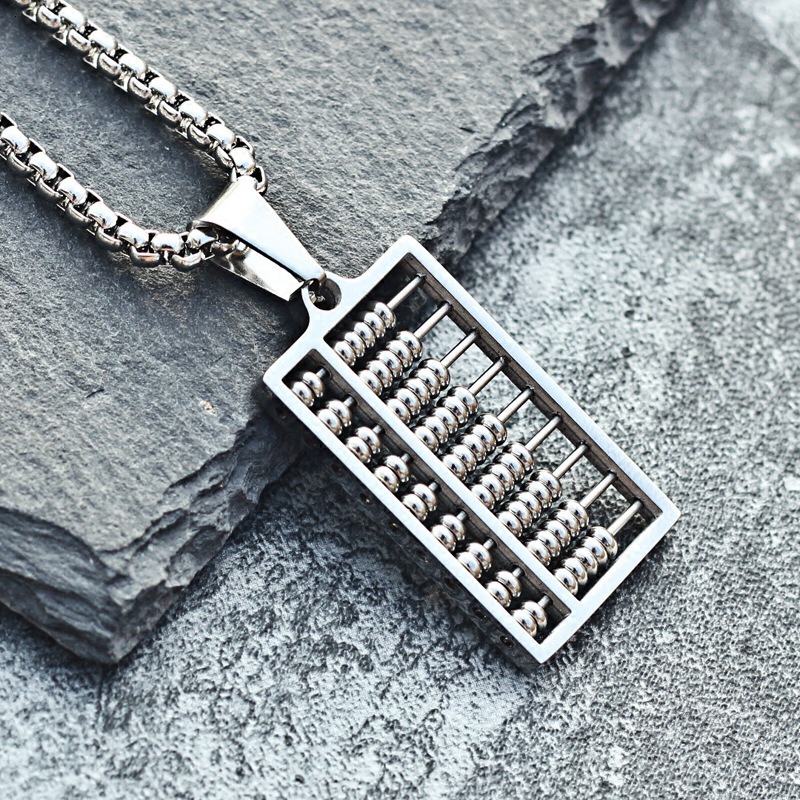 New product: Abacus necklace that can be adjusted for both men's women's hip-hop, titanium steel ethnic style pendant, and jewelry
