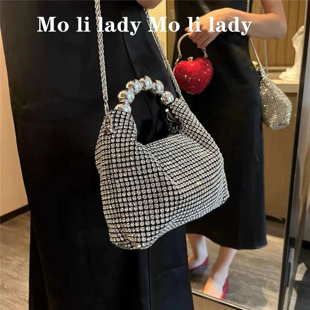 Designer Bag 2025 Designer Bag 2025 Designer Beads Beaded Women Handbag Crystal Hinestones Dia Evening Wedding Party Clutch Purse Shoulder Bag Luxury 