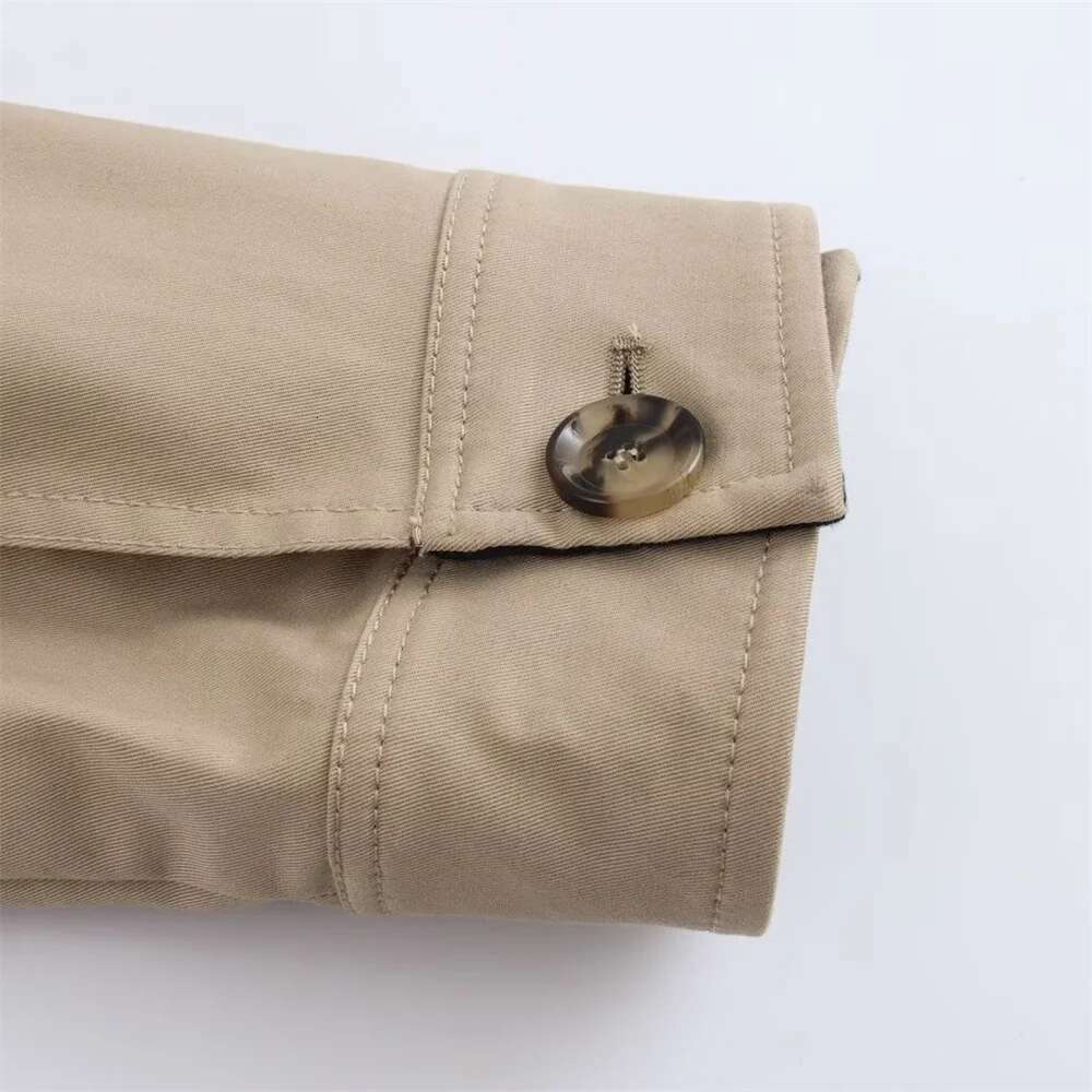 Designer Clothes Autumn New Product Women's Casual Versatile Belt Decoration Solid Color Collar Jacket Windbreaker Style Short Coat