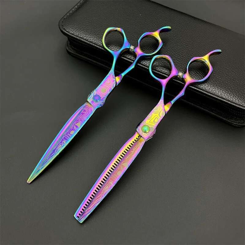 Color JP440C 6Inch Dental Flat Damascus Beauty Stylist Hairdressing Scissors