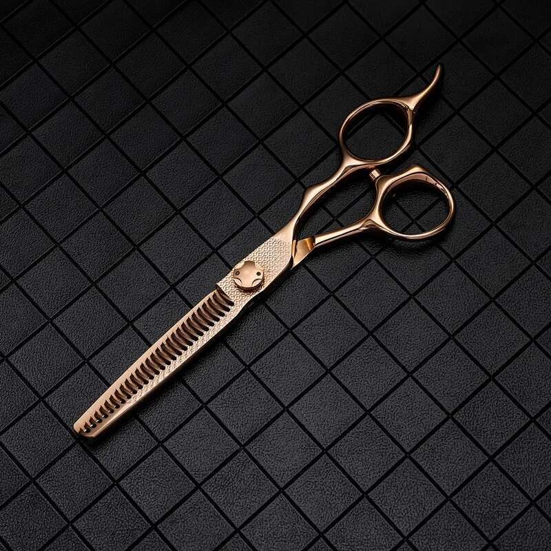 VG10 6Inch Salon Hair Stylist Professional Hairdressing Scissors Rose Gold Flat Teeth Thinning Shear