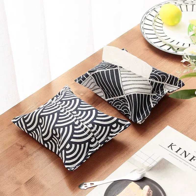 Cotton linen Tissue Box Car Tissue Container Kitchen Desk Organizer Home Living Room Decoration Napkin Tissue Holder ContainerM251124