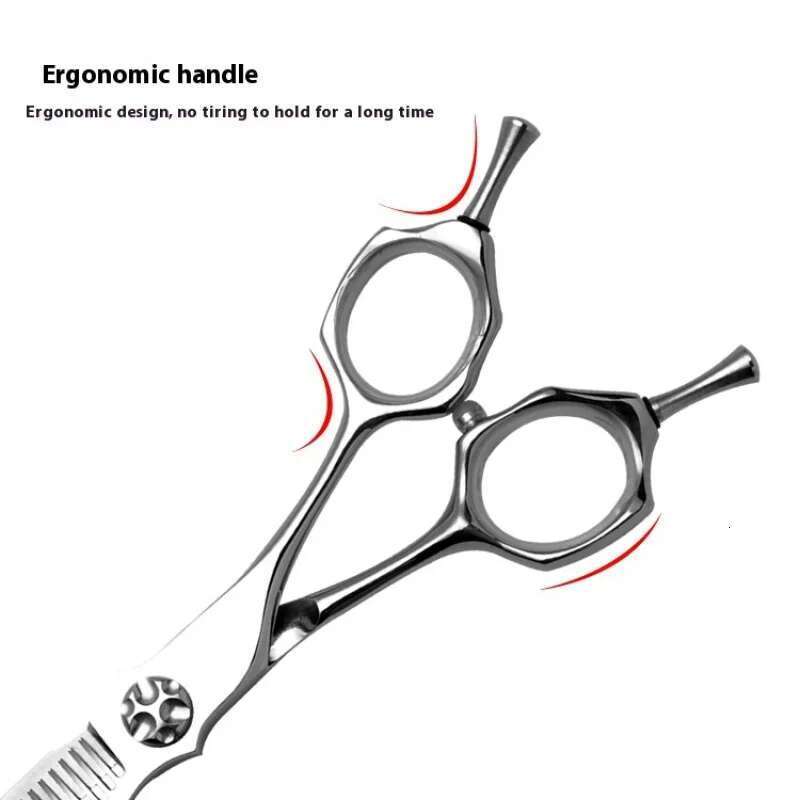 Japan440C 6-Inch Salon Barber High-end Professional Hairdressing Straight Thinning Shear Hair Scissors
