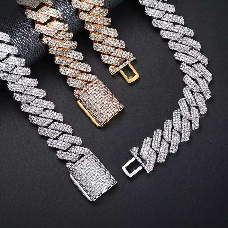 2021 New Design 25mm Miami Cuban Link Chain Ice Out Jewelry for Men Brass With 5a Zircon Hip Hop Jewelry