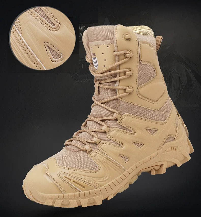 Mens Four Seasons Breathable Desert Hiking Boots Mens High Top Outdoor Mountaineering Boots Alum Fishing Boots Hiking Boots 250421