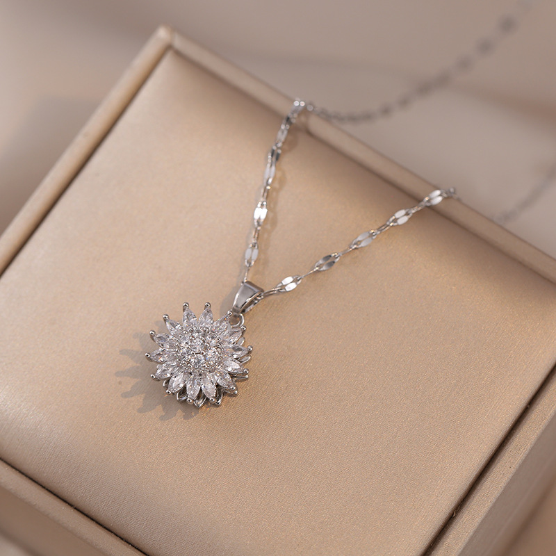 moissanite chain designer necklace designer necklace for woman diamond chain luxury jewelry women mens necklace Sunflower ins collarbone necklace Ring - view 4