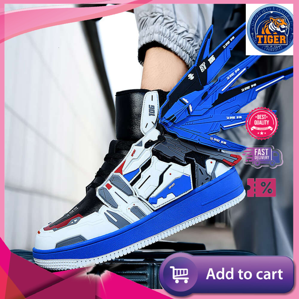 Ddmytiger Freedom Gundam Limited Edition High-top Canvas Shoes for Couples, Men's Basketball Shoes, Casual Sneakers, Fashionable Trendy Shoes