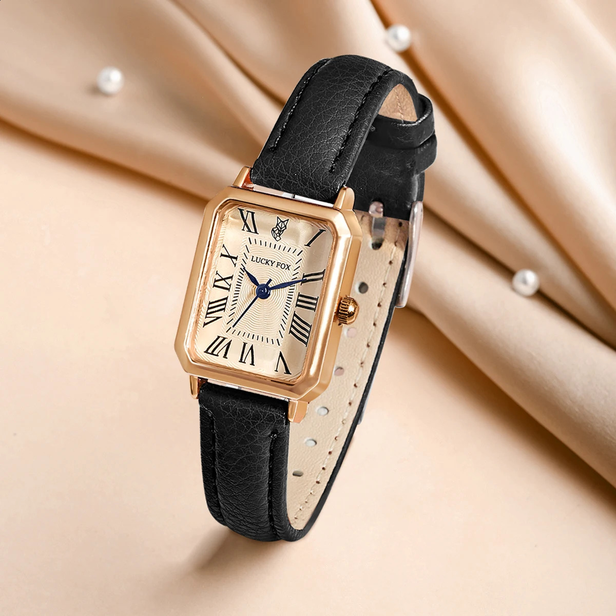 Fashionable retro digital dial casual watch square leather strap fashionable quartz 250417