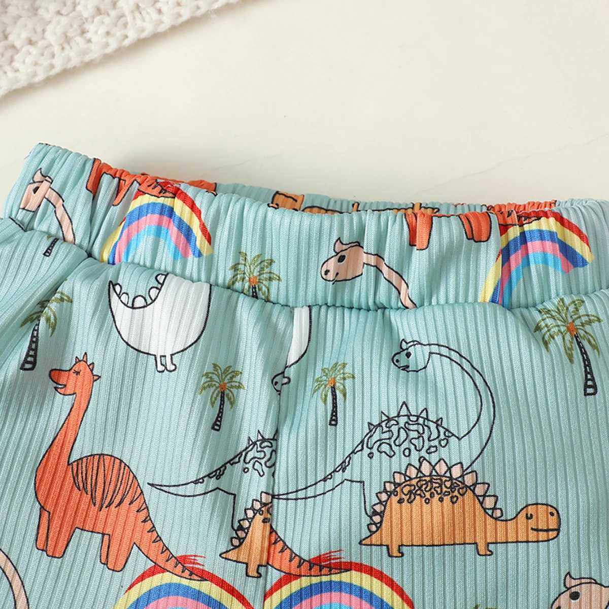 Clothing Sets 2pcs Baby Boys Cute Dinosaur And Tiger Graphic Print T-shirt Shorts Set Clothes R250424