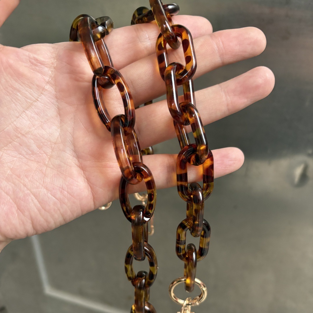 Acrylic womens handbag with thick chain used for bags leopard shoulders resin straps replacement bag chains plastic chains 60cm 120cm 241223