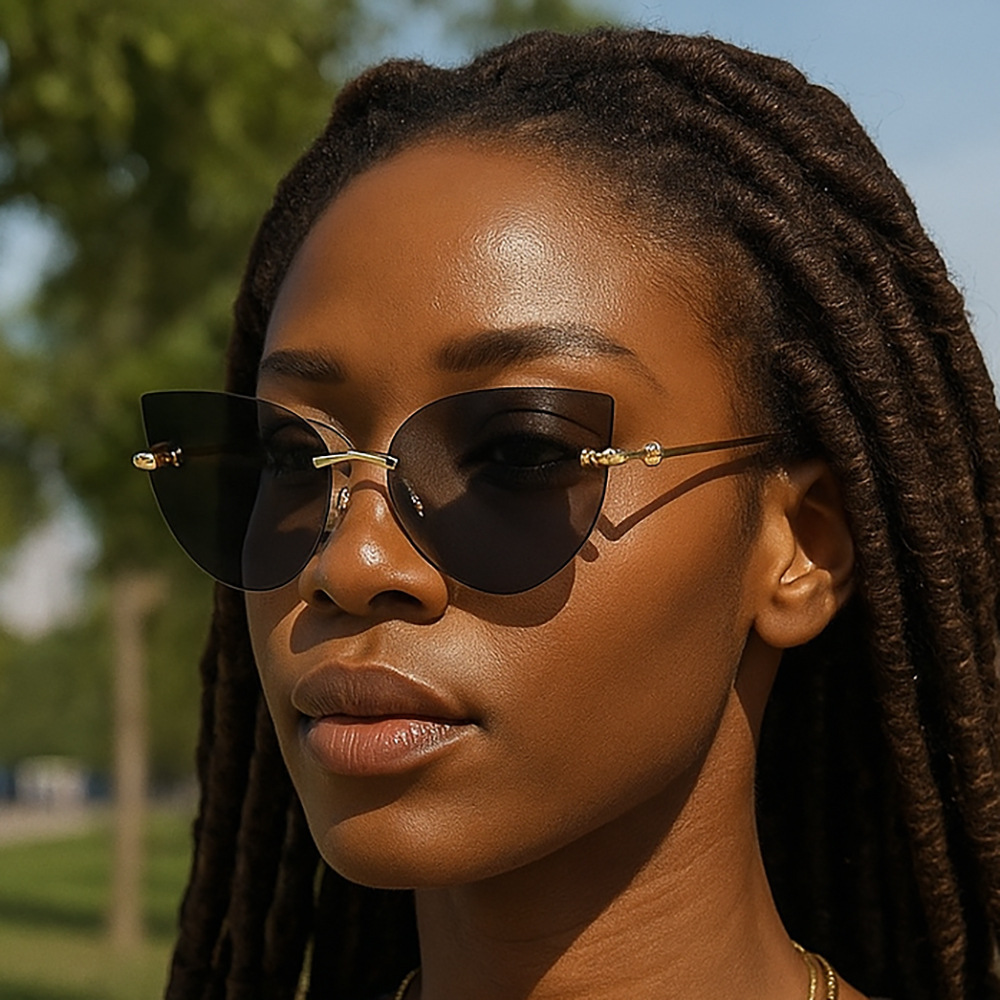 Designer Sunglasses For Men Women Sunglasses Polarized Sunglass Frameless Cat Eye Sunglasses Luxury Goggle Pilot PC Frame Oversized UV400 Eyewear KP09