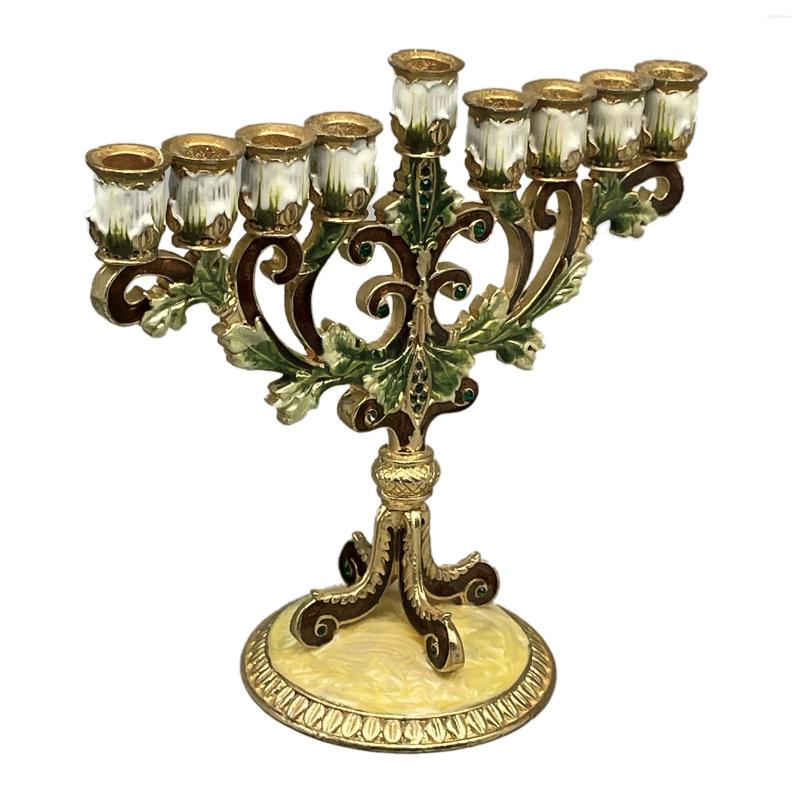 Candle Holders Stand For Christmas Party Wedding Home Decor Artistic Metal Holder Hanukkah Menorah Candlestick Candelabrum H260310