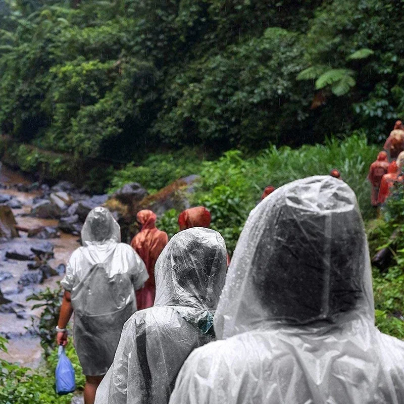 Disposable Waterproof Raincoat Outdoor Hiking Mountain Travel Emergency Transparent Portable Adult Poncho Rain 250421