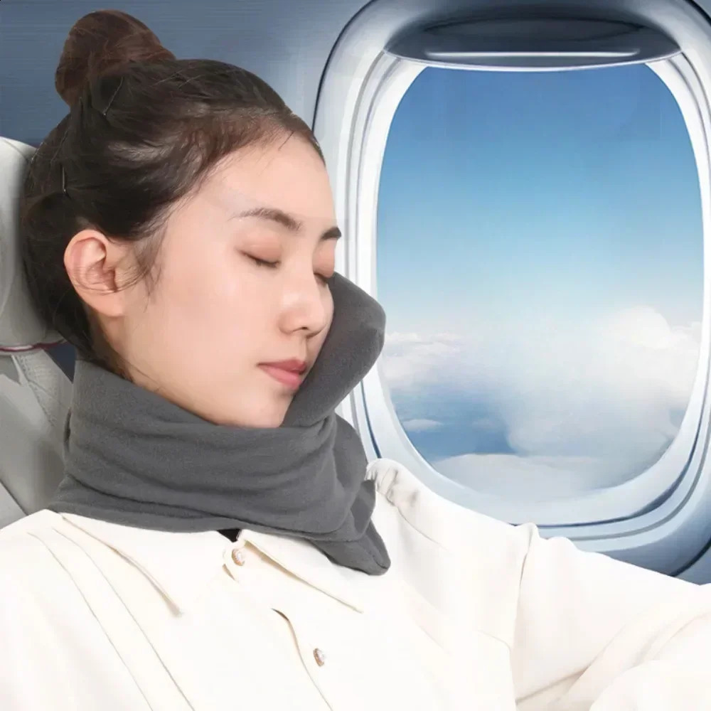 Memory Foam Travel Neck Pillow-Lightweight Comfortable Airplane Neck Pillow Multi-functional Simple Practical Sleeping Pillows 250423