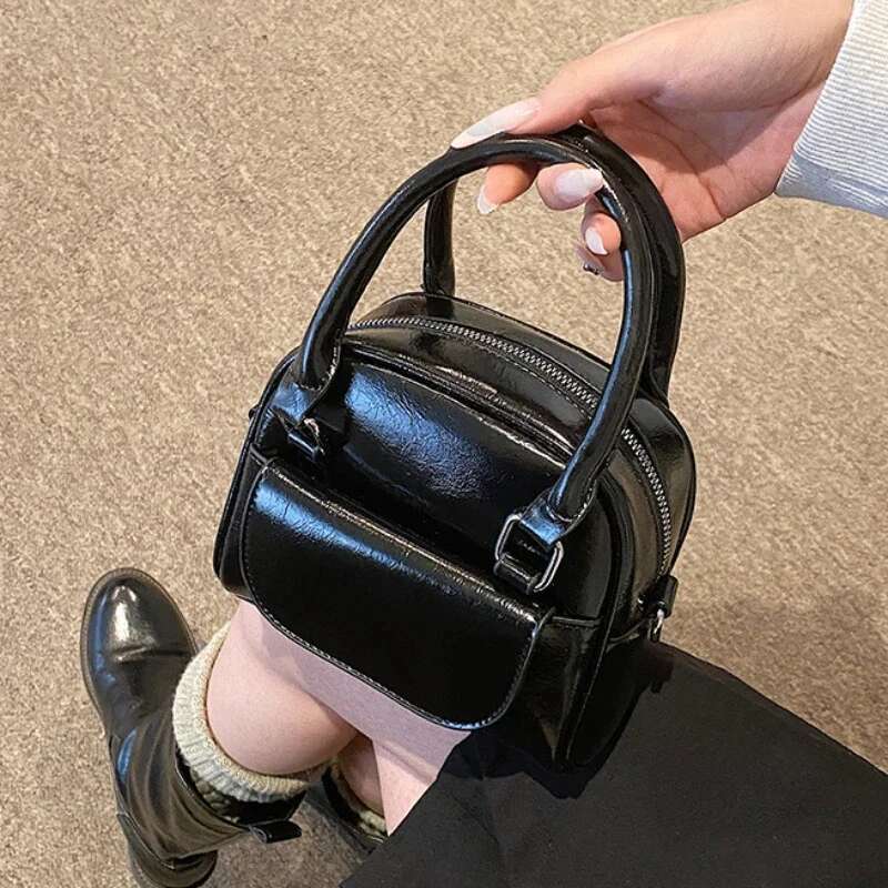 Red Solid PU Leather Shoulder Underarm Women's Fashion Casual Purses And Handbags Ladies Commuter Crossbody Bag Bags Designer Women Bag