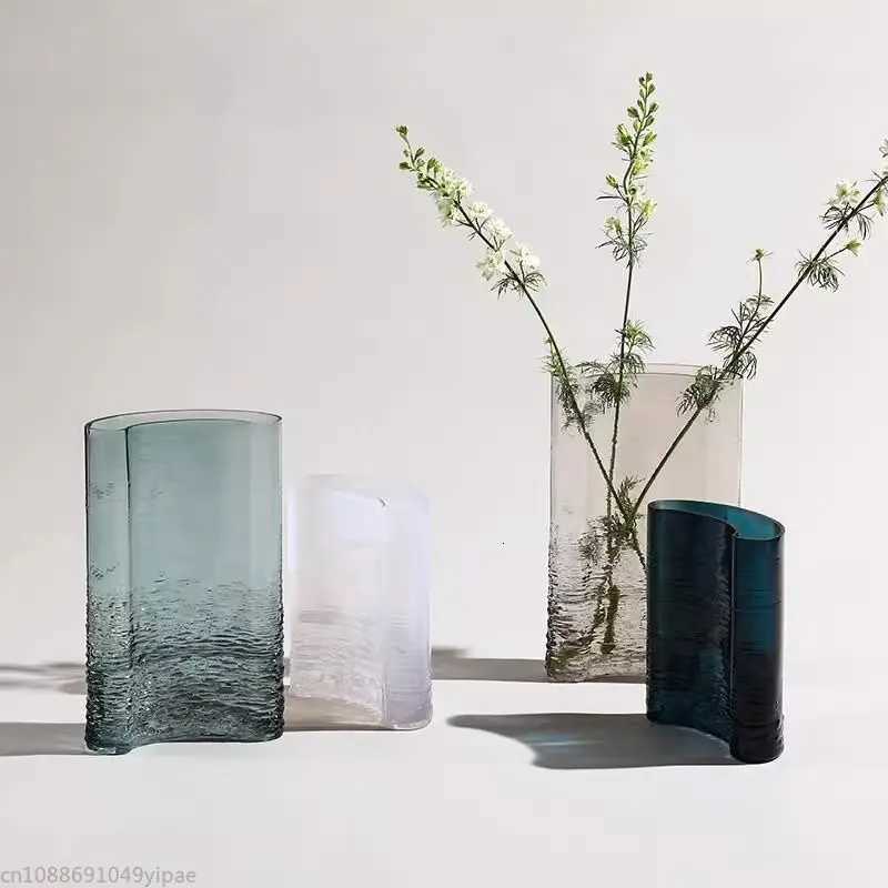 Moon Type Transparent Glass Vase Advanced Sense Creative Hydroponic Vase Light Luxury Living Room Desktop Decoration C251124