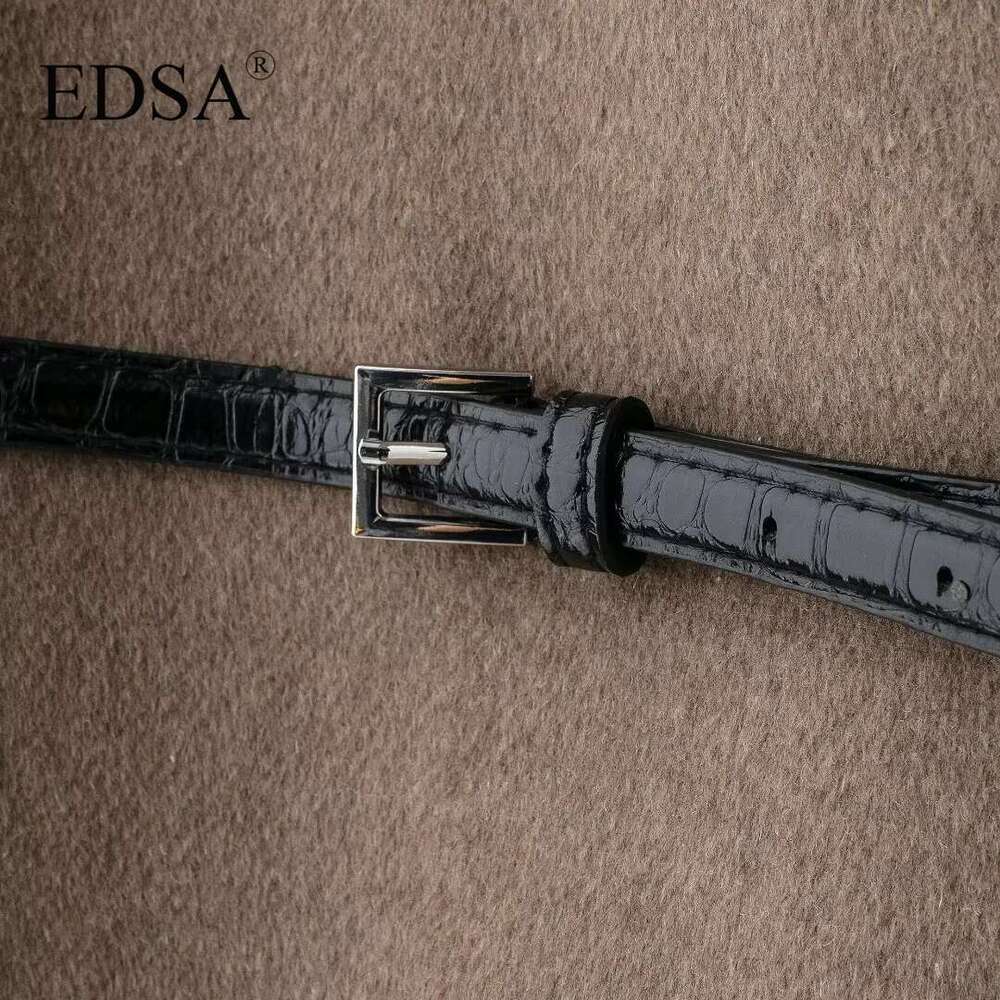 Designer Clothes EDSA Women Soft Belted Jacket Wrap V-Neck Long Sleeves New Elegant Lady Commute Outwear For Female