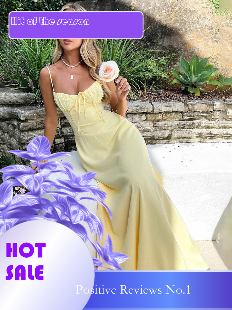 Dongdumaoyi Townlike Elegant Maxi Long Waist Wrap A Line Dress Women Spaghetti Strap Spring Summer Backless Sexy Party Dresses