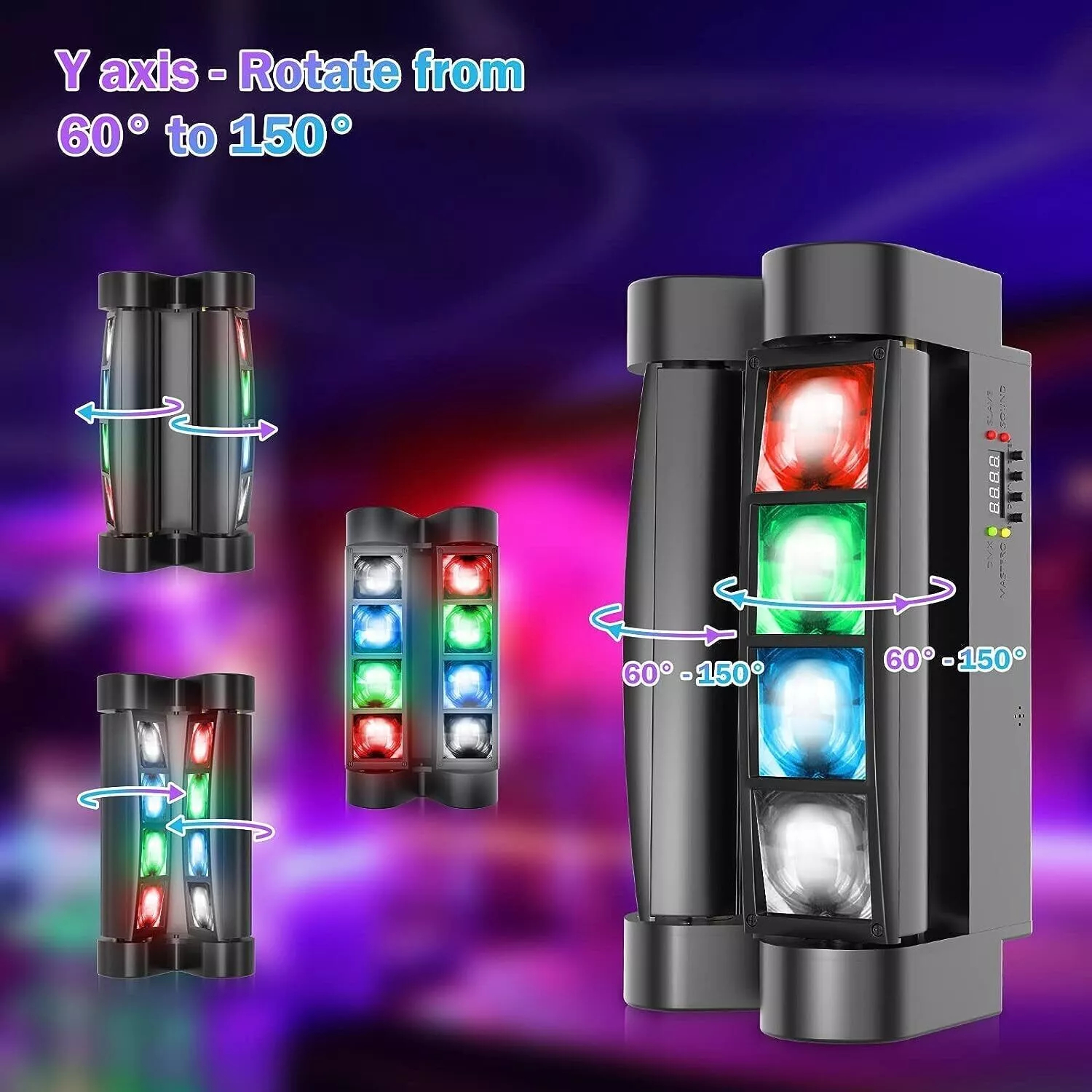 80W 8 LEDs Spider Moving Head Stage Lighting Beam DMX Disco Party DJ Light RGBW