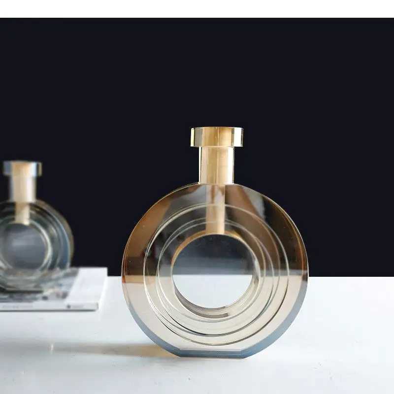 Luxury Crystal Vase Desk Decoration Hydroponics Flowers Pots Decorative Flower Arrangement Modern Decor Floral Vases C251124