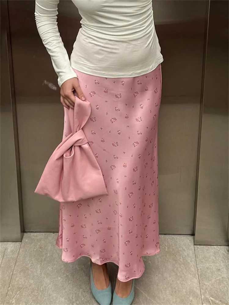 Tossy Summer Printed Fashion Long Skirt for Women High Waist Contrast Patchwork Ultra Thin Elegant Party Style Women Y2k Maxi Skirt M250424