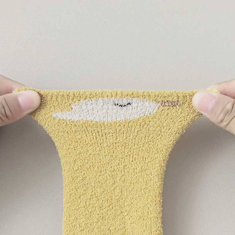 Cute Baby Long Stockings Coral Velvet Socks 6-36M Boys Girls Toddler Over Knee Sock Winter Warm Kids Footwear Leg Protectors G251124