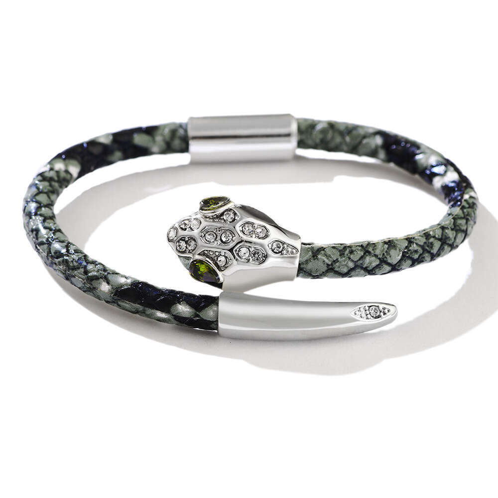 Temu Printed Serpentine Copper Accessory Micro Inlaid Zircon Light Bracelet Versatile and High End
