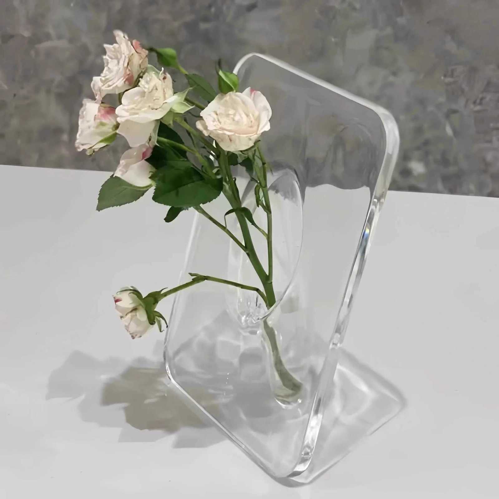 Minimst style picture frame glass vase light luxury high-end office desk decor accent C251124