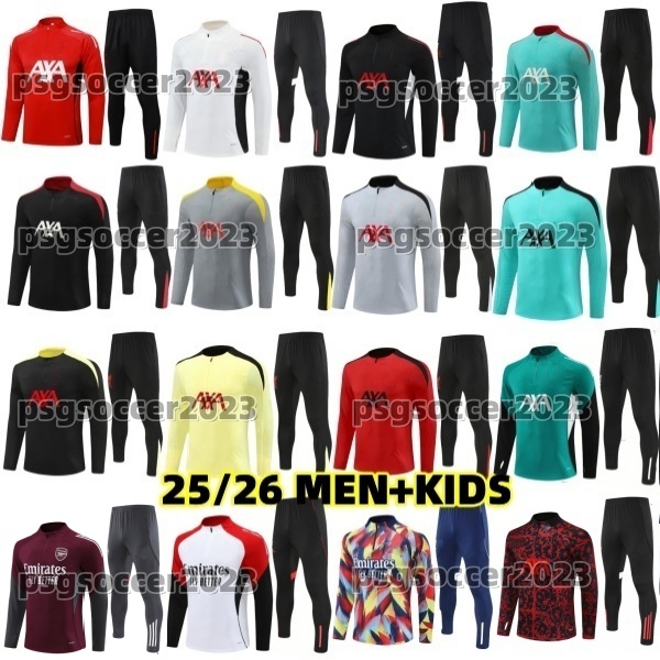 2025 2026 RedsMohamed salah football tracksuit kit 25 26 mens kids half pull training jersey football tracksuit survetement foot chandal soccer tracks